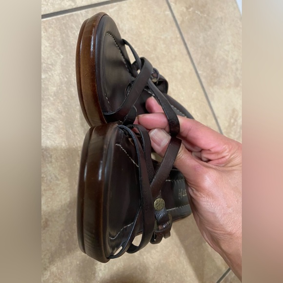 Nine West Cork Wedge Lightweight Strappy Leather Sandals Made In Italy Sz8 - Picture 6 of 13